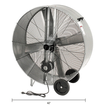 TPI Portable Blower Drum Fan 2 Speed 42 inch 7600 CFM Belt Drive CPB42-B