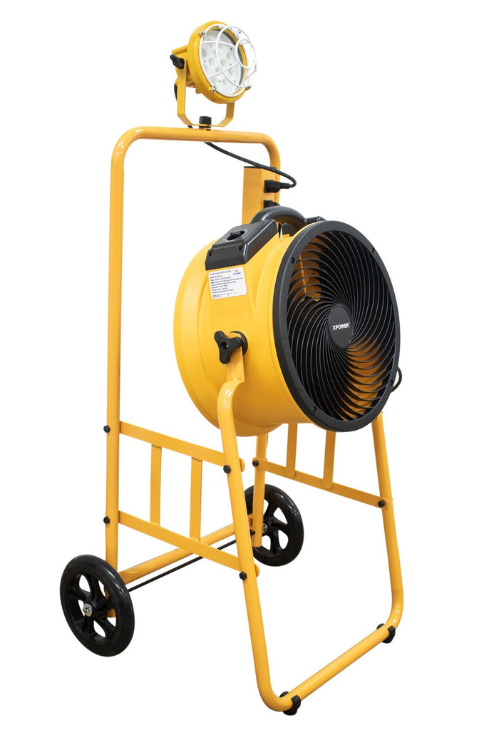Warehouse/Dock/Trailer Cooling Fan Kit w/ LED Spotlight & Trolley 18 inch 5 Speed 3600 CFM FA-420K6