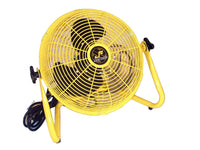 Jan Fan Safety Yellow Industrial Workstation Fan 12 inch w/ Stand & Mount 3 Speed 2375 CFM JF-12F