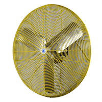 Schaefer Ventilation 30 inch Oscillating Industrial Safety Yellow Wall Mounted Air Circulator Fan 2 Speed TW30-SY-WMTA36-SY