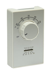 ET9 DPST Line Voltage Thermostat 35-75 Deg F 120-277 VAC (Heating Only) ET9D4TS
