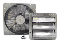 GSF Galvanized Shutter Fan 10 inch w/ Cord, Plug & Thermostat 600 CFM 3 Speed GSF3-10A