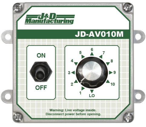 J&D Universal Manual Control w/ Switch & Dial 1 Stage 115-277 Volt JDAV010M