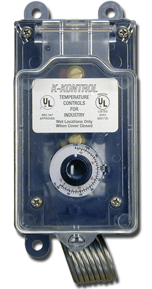 Moisture Proof Single Stage K-Kontrol Thermostat 30F - 110F (Heating & Cooling) KJ16110