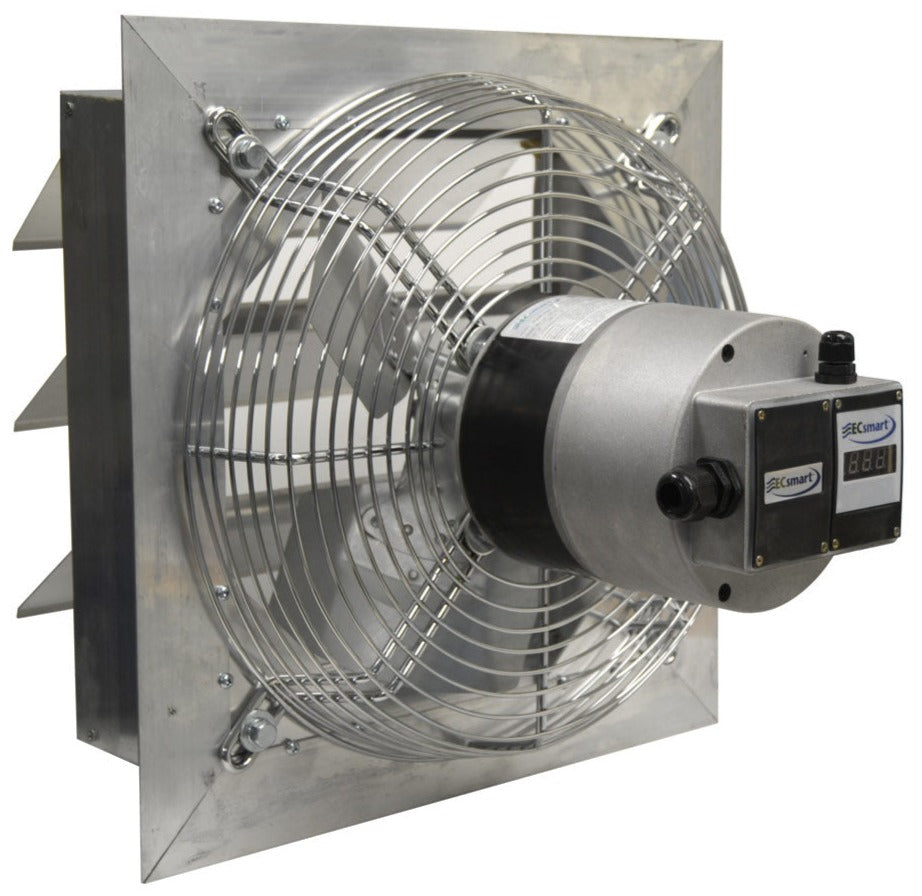 AX Green Series Exhaust Fan w/ Shutters 10 inch Variable Speed 690 CFM Direct Drive AX10-ECV