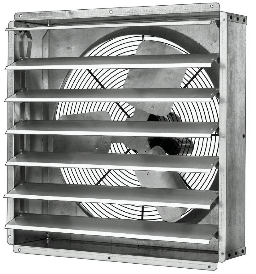 GPX Exhaust Fan w/ Shutters 1 Speed 20 inch 3200 CFM Direct Drive GPX2011, [product-type] - Industrial Fans Direct