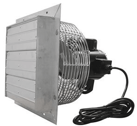Shutter Exhaust Fan w/ Cord & Plug 16 inch Variable Speed 1890 CFM 101310