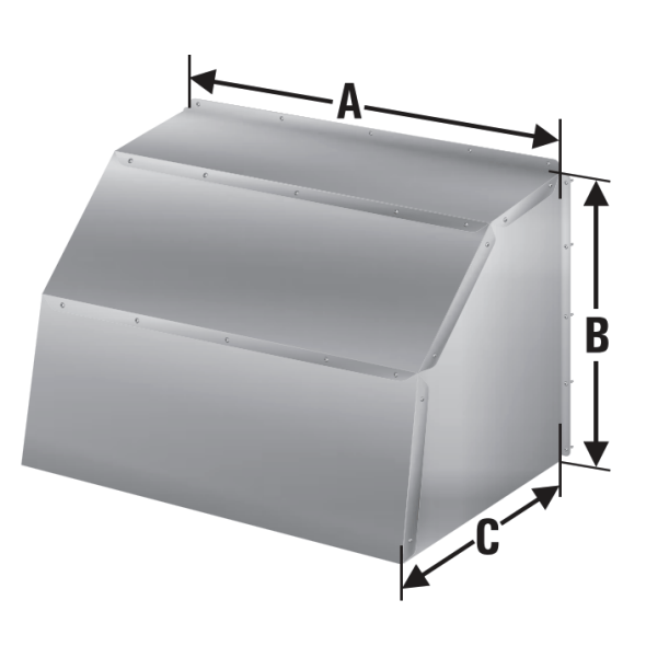 Weather Hood, 36", Galvanized - VFT140860