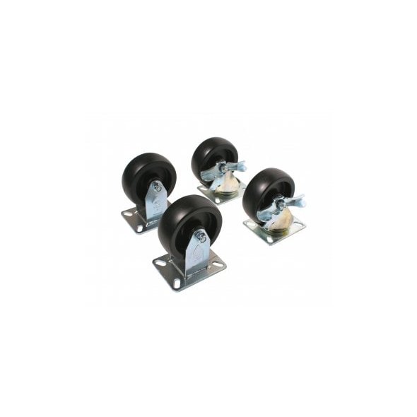 Set of (4) 4" Plate Casters 2 With Brake CAS-1 (18" to 30" Fans)
