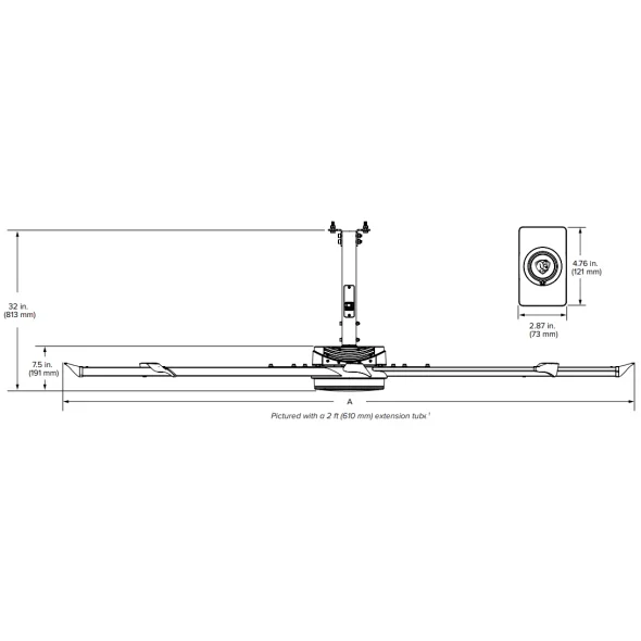 Big Ass Fans E-Series 12 foot HVLS Ceiling Fan Kit, Stealth Black, 3600 ...