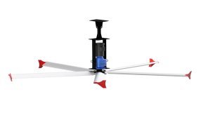 ZEPHYR PRO - HVLS Ceiling Fan 24 foot w/ Remote 45216 Sq Ft Coverage 3 Phase 460 Volt ZP-2473-546-3