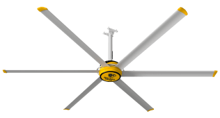 Big Ass Fans E-Series 10 foot HVLS Ceiling Fan Kit, Silver 3025 sq. ft. Coverage F-ES2-1001S34
