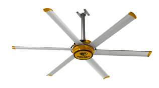 Big Ass Fans E-Series 7 foot HVLS Ceiling Fan Kit, Silver, 2025 sq. ft. Coverage F-ES2-0701S34