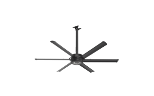 Big Ass Fans E-Series 7 foot HVLS Ceiling Fan Kit, Stealth Black, 2025 Sq. Ft. Coverage - F-ES2-0701A731C716S34