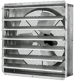 Wall Exhaust Fan w/ Shutters 24 inch 5460 CFM Direct Drive GPX2413