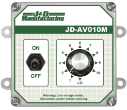 J&D Universal Manual Control w/ Cord, Switch & Dial 1 Stage 115 Volt JDAV010M-C