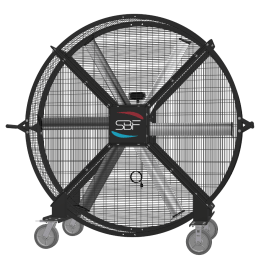 SkyBlade Wingman 72" IP65 Drum fan on Rolling Cart