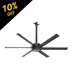 Big Ass Fans E-Series 7 foot HVLS Ceiling Fan Kit, Stealth Black, 2025 Sq. Ft. Coverage - F-ES2-0701A731C716S34