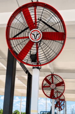 Super Duty 59 Inch Overhead Variable Speed Ceiling Fan Red Composite Lineal Distance Blades- SD5V-R