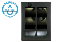King WSC Wall Heater with Single Pole Stat and Grill 120V 1500-750W Satin Black - WSC1215-T-SB