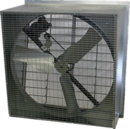 Galvanized Shuttered Slantwall Exhaust Fan 48 inch 21100 CFM Belt Drive 48SW750