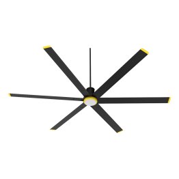 Big Air 72 In. Indoor 6-Speed Ceiling Fan with Light, Black and Yellow ICF1030-72BLK-Y